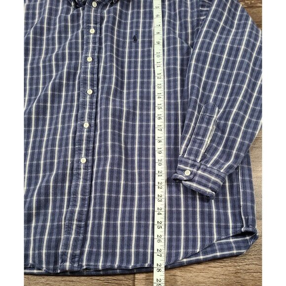 Ralph Lauren Blaire Long Sleeve Button Down Blue Cotton Flannel Shirt Men's XL - Picture 4 of 7